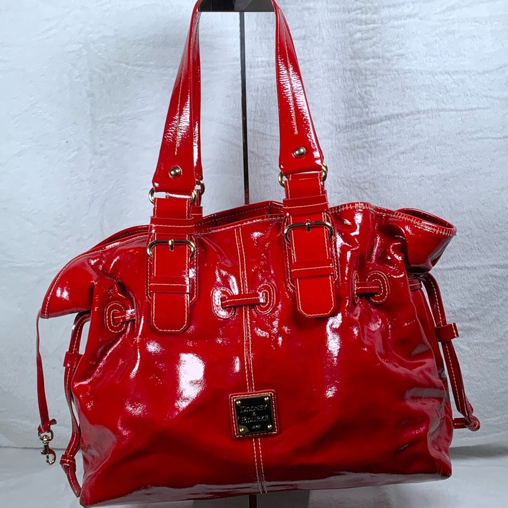 Dooney & Bourke Red Patent Leather Shoulder Bag - Picture 4 of 16